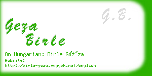 geza birle business card